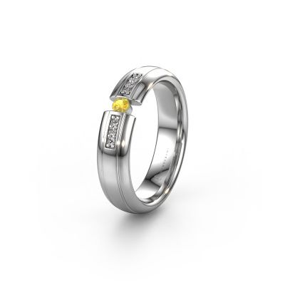 Wedding ring WH2128L26C 950 platinum yellow sapphire ±5x2 mm