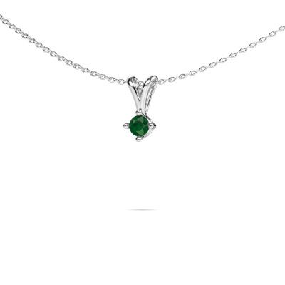 Pendant Jannette 585 white gold emerald 4 mm