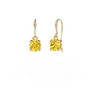 Drop earrings Laurie RND 2 585 gold yellow sapphire 5.7 mm