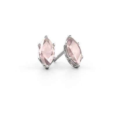 Clous d'oreilles Sam MRQ 950 platine champagne morganite 10x5 mm