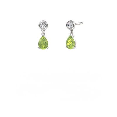 Drop earrings Lacey PER 585 white gold peridot 7x5 mm