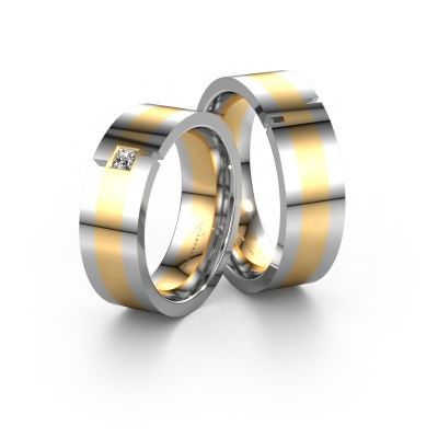 Wedding rings set WH2042LM17CP ±0.28x0.09in 14 Carat gold diamond 0.10 crt