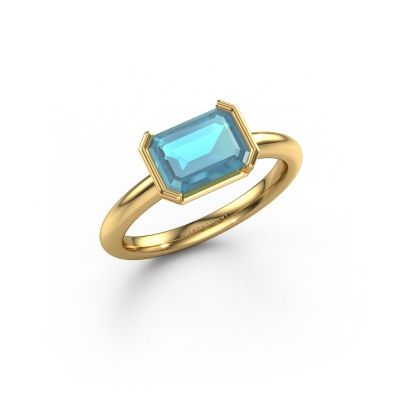 Engagement ring Tayler EME 585 gold blue topaz 8x6 mm