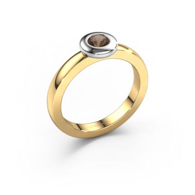 Ring Iris 585 gold smokey quartz 4 mm
