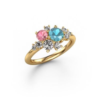 Ring Veronica 585 gold blue topaz 5.4 mm