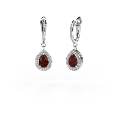 Drop earrings Ginger 2 950 platinum garnet 7x5 mm