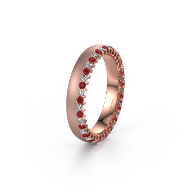 Wedding ring WH2138L24B 585 rose gold ruby ±4x2 mm