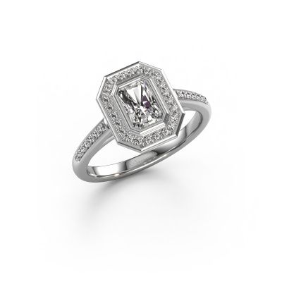 Engagement ring Noud 2 RAD 950 platinum diamond 0.85 crt