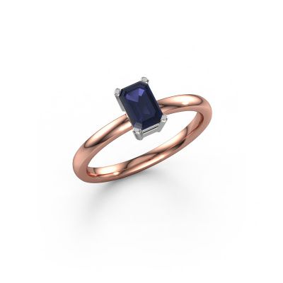 Engagement ring Denita 1 EME 585 rose gold sapphire 6x4 mm