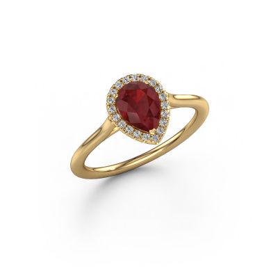 Engagement ring Seline per 1 585 gold ruby 7x5 mm