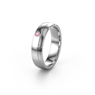 Wedding ring WH0301L25AP 585 white gold pink sapphire ±0.20x0.07 in