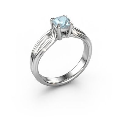 Engagement ring Antonia cus 1 950 platinum aquamarine 5 mm