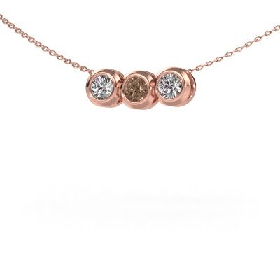 Necklace Kim 3 585 rose gold brown diamond 0.75 crt