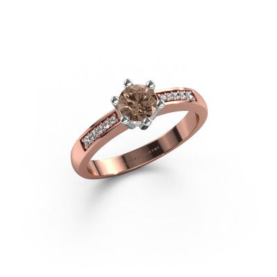 Engagement ring Luna 2 585 rose gold brown diamond 0.50 crt