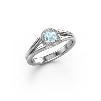 Engagement ring Verla rnd 1 950 platinum aquamarine 4.7 mm