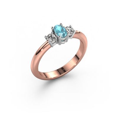 Engagement ring Karie 585 rose gold blue topaz 5x3 mm