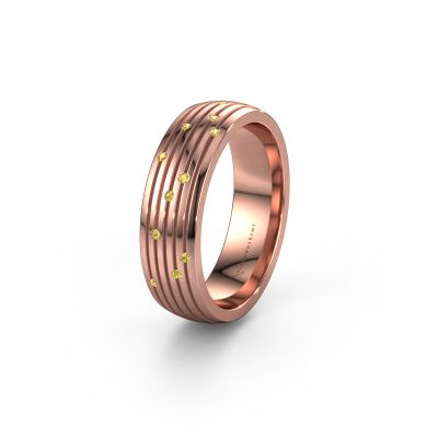 Wedding ring WH0150L26A 585 rose gold yellow sapphire ±0.24x0.07 in