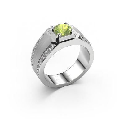 Men's ring Maarten 950 platinum peridot 6.5 mm
