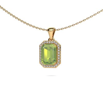 Pendentif Dodie 585 or jaune péridot 8x6 mm