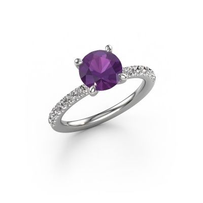 Engagement ring Crystal RND 2 950 platinum amethyst 7.3 mm