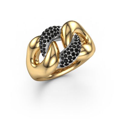 Ring Kylie 2 13mm 585 gold black diamond 0.52 crt