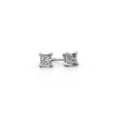 Clous d'oreilles Sam square 585 or blanc diamant 0.25 crt