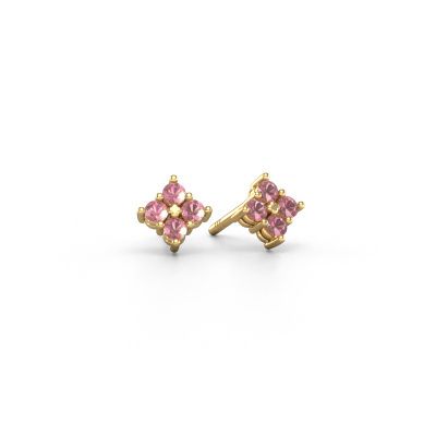 Stud earrings Maryetta 585 gold tourmaline pink 2 mm
