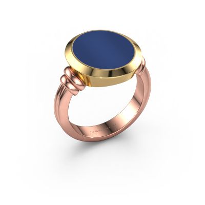 Signet ring Jake 4 585 rose gold lapis 15x13 mm