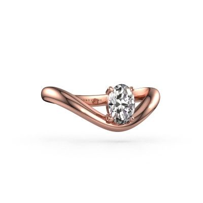 Engagement ring Femke OVL 585 rose gold diamond 0.60 crt