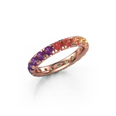 Stackable ring Jackie 3.0 585 rose gold Rainbow sapphire 1 3 mm