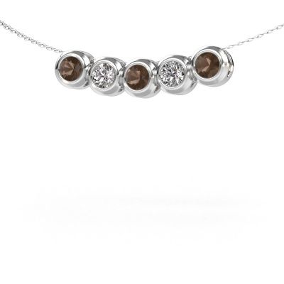 Necklace Kim 5 585 white gold smokey quartz 4 mm