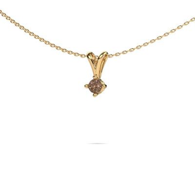 Pendant Jannette 585 gold brown diamond 0.25 crt
