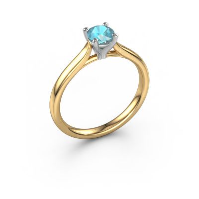 Engagement ring Mignon rnd 1 585 gold blue topaz 5 mm