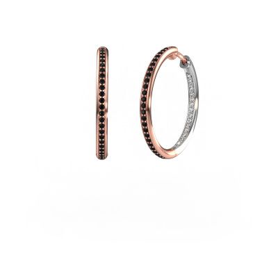 Creole Sina 20mm 585 Roségold Schwarz Diamant 0.601 crt