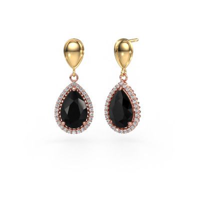 Pendants d'oreilles Tilly per 1 585 or rose diamant noir 7.62 crt
