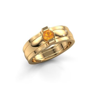 Ring Jade 585 gold citrin 4 mm