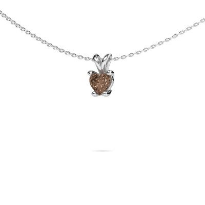 Ketting Sam Heart 950 platina bruine diamant 0.50 crt