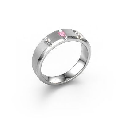 Men's ring Justin 585 white gold pink sapphire 2.5 mm