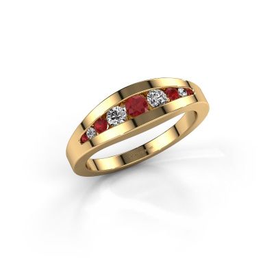 Ring Oneida 585 goud robijn 3 mm