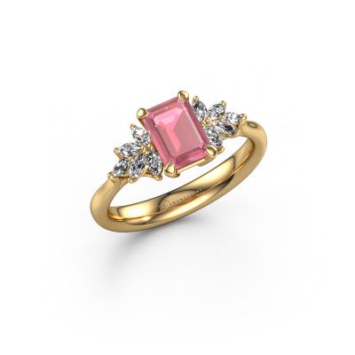 Engagement ring Fiona EME 585 gold tourmaline pink 7x5 mm