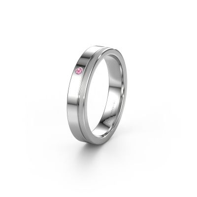 Bague d'amitié WH0301L14APM 585 or blanc saphir rose ±4x1.7 mm