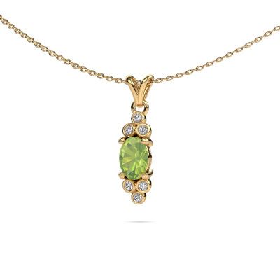 Pendant Lucy 2 585 gold peridot 7x5 mm