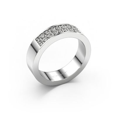 Stackable ring Catharina 5 585 white gold zirconia 1.7 mm