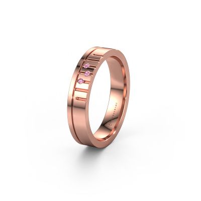 Bague d'amitié WH0332L14X 585 or rose saphir rose ±4x1.5 mm