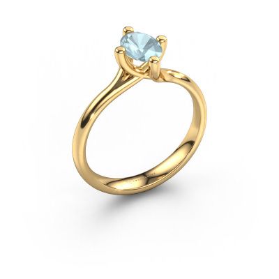 Engagement ring Dewi Oval 585 gold aquamarine 7x5 mm