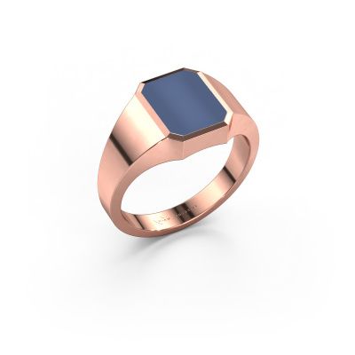 Pinkring Lars 1 585 rosé goud blauw lagensteen 10x8 mm