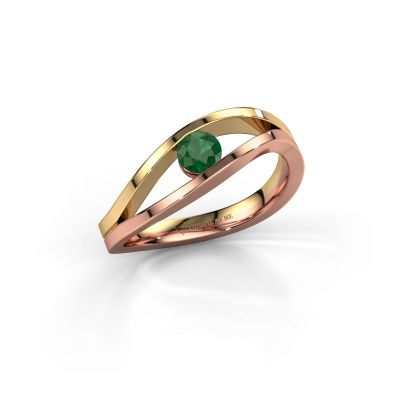 Ring Sigrid 1 585 rose gold emerald 4 mm