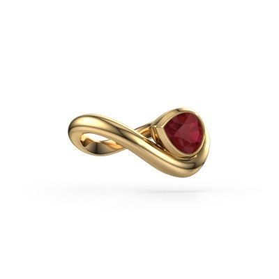 Ring Lena 585 goud robijn 8x6 mm