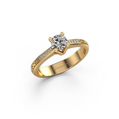 Engagement ring Mei 585 gold zirconia 4.7 mm