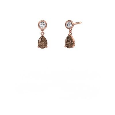 Pendants d'oreilles Lacey PER 585 or rose diamant brun 1.60 crt